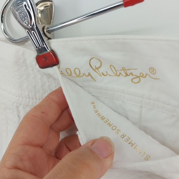 Lilly Pulitzer Callahan Shorts Resort White Solid Pineapple Patch Size 6 - Picture 3 of 9